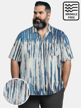 Big & Tall Retro Tie-Dye Fringes Free Seersucker Men's Shirts