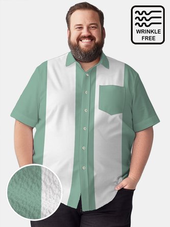 Big & Tall Retro Bowling Cotton-Linen Men's Shirts