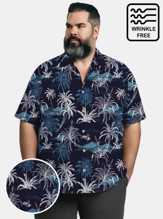 Big & Tall Hawaiian Coconut Trees Island Free Seersucker Men's Shirts