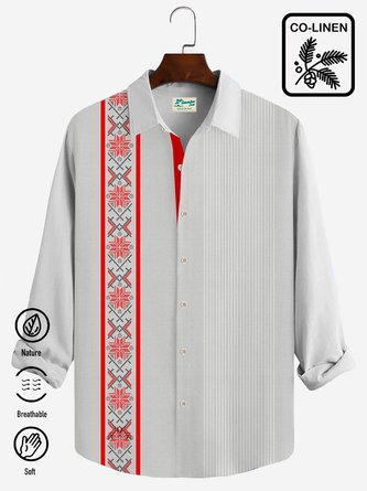 Royaura Guayabera Casual Men's Vacation Big and Tall Long Sleeve Shirt