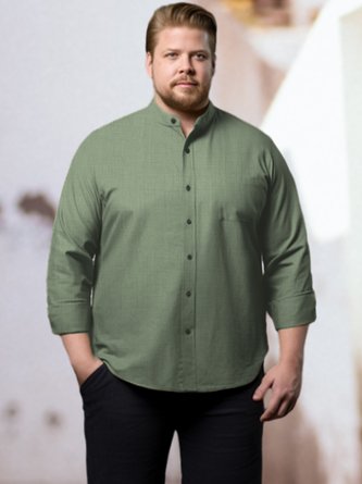 Big & Tall Casual Nature  Fiber Men's Long Sleeve Shirts