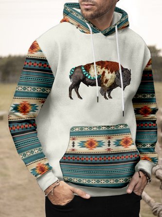 Tribal Native Indians American Aztec Navajo Print Men Crew Neck Sweatshirt