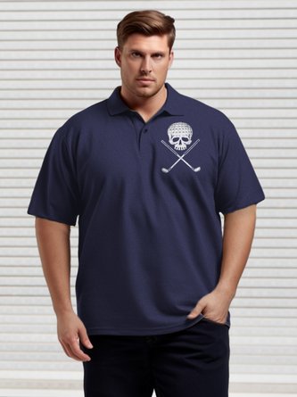 Big & Tall Casual Skull Golf  Men's Polo Shirts