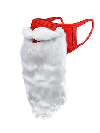 Santa mask beard mask Halloween funny dress up white Christmas mask dustproof Comfortable mask