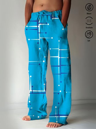 Royaura Men's Geometric Atomic Print Casual Pants