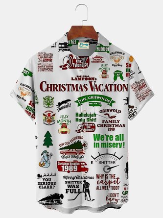 Royaura Men's Christmas Vacation Short Sleeve Shirts Vintage Griswold Xmas Holiday