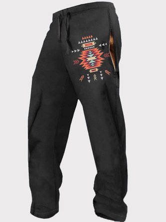 Men's Aztec Vintage Outdoor Sports Elastic Waist Casual Pants