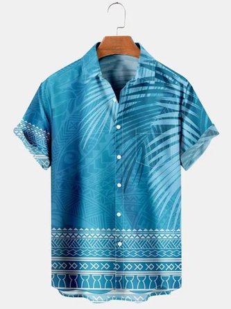 Royaura Aztec Coco Oversized Stretch Men's Button Pocket Shirt