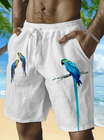 Tropical Bird Hawaiian Print Men's Shorts