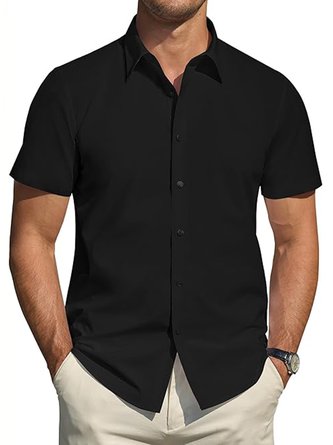 Royaura® Basic Men's Elastic Non Iron Wrinkle Resistant Button Down ...
