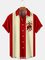 Men's Vintage Christmas Cane Stick Candy Short Sleeve Shirt