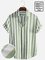 Men's Wrinkle Free Seersucker Multicolor Striped Shirts Plus Size Cotton Linen Casual Shirts