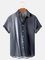Men's Casual Line Art Print Short Sleeve Shirt