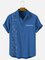 Men's Vintage Floral Print Cotton Linen Short Sleeve Bowling Shirt