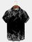Men's Black Vintage Shirts Gradient Flame Art Anti-Wrinkle Plus Size Tops