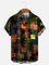 Royaura Men's Vintage Colorful Geometric Aloha Shirts Button Up Big and Tall Shirts