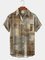 Royaura Men's Resort Textured Gradient Short Sleeve Shirt Buttons