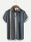 Royaura Men's Vintage Striped Bowling Shirts Tuckless Button Up Big and Tall Shirts
