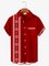 Royaura Men's Christmas Snowflakes Print Bowling Shirts Red Breathable Button Up Shirts