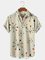 Royaura Men's Vintage Hawaiian Shirts Geometric Space Art Wrinkle Resistant Plus Size Aloha Shirts