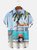 Mens Hawaiian Shirt Blue Flamingo Cotton-Blend Beach Car Shirts & Tops