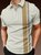 Casual Art Collection Geometric Striped Lapel Short Sleeve Polo Print Top