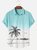 Men'S Gradient Coconut Tree Print Casual Short Sleeve Hawaiian Shirts