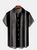 Mens Short Sleeve Black Cotton-Blend Vintage Series Shirts
