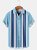 Men's Blue Stripes Vintage Breathable Cotton-Blend Shirts
