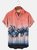 Men's Hawaiian Beach Coconut Tree Print Short Sleeve Shirt