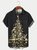 Men's Christmas Tree Print Short Sleeve Hawaiian Shirt