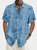 Men's Tropical Floral Print Short Sleeve Cotton Linen Shirt