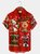 Men's Holiday Christmas HoHoHo Shirts Red Candy Cane Elk Wrinkle Free Plus Size Tops