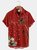 Royaura Men's Holiday Casual Seaside Christmas Hawaiian Short Sleeve Shirt