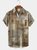Royaura Men's Resort Textured Gradient Short Sleeve Shirt Buttons