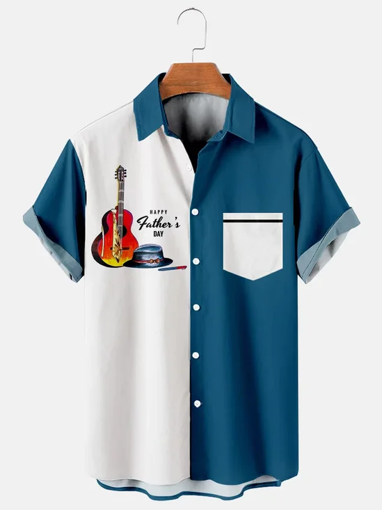 Men's Father's Day Collection Creative Print Short Sleeve Shirts