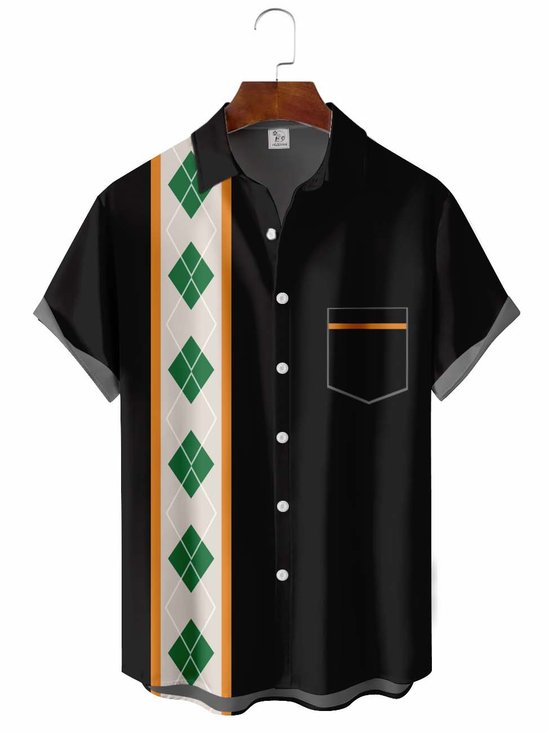 Men's St. Patrick's Geometric Bowling Shirt