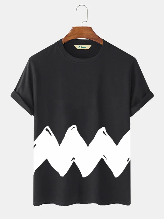 Royaura Nostalgic Cartoon Fun Men's T-Shirt Comfortable Blend Retro Stretch Tops