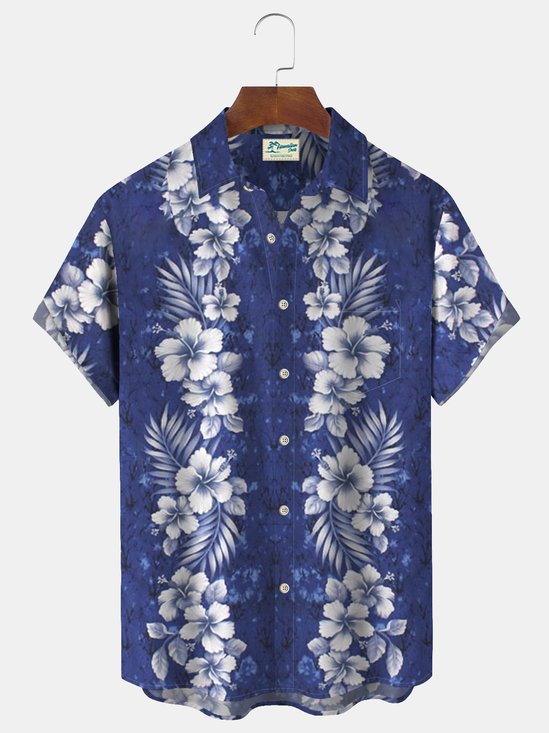 Royaura Vintage Bowling Tropical Floral Men's Vacation Beach Hawaiian Big & Tall Aloha Shirt