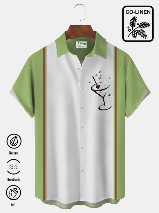 Royaura 50's Retro Mens Custom Bowling Shirts Star Same Style Cocktail Stretch Holiday Beach Camp Shirts