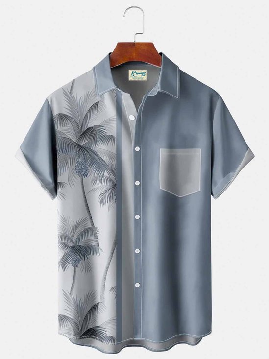 Men's Coconut Tree Casual Breathable Short Sleeve Hawaiian Shirt
