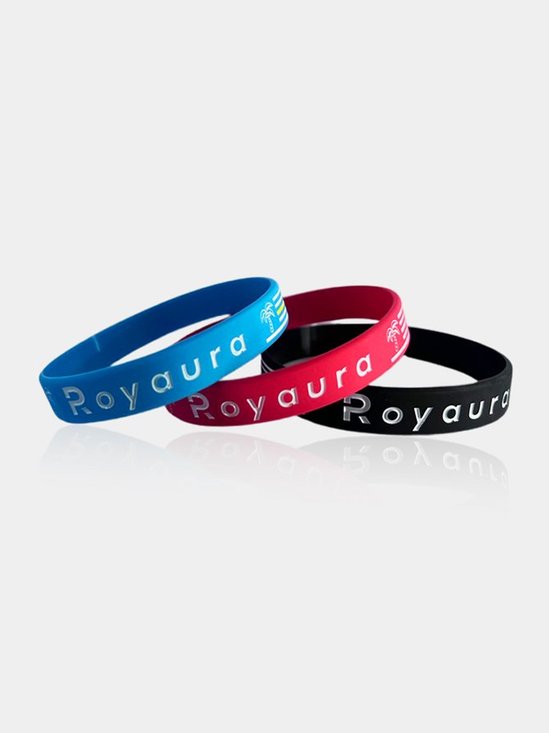 Royaura Lettering Contrast Stripe Silicone Bracelet