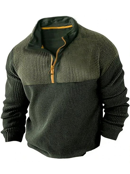 Royaura Retro Basic Quarter Zip Sweatshirt