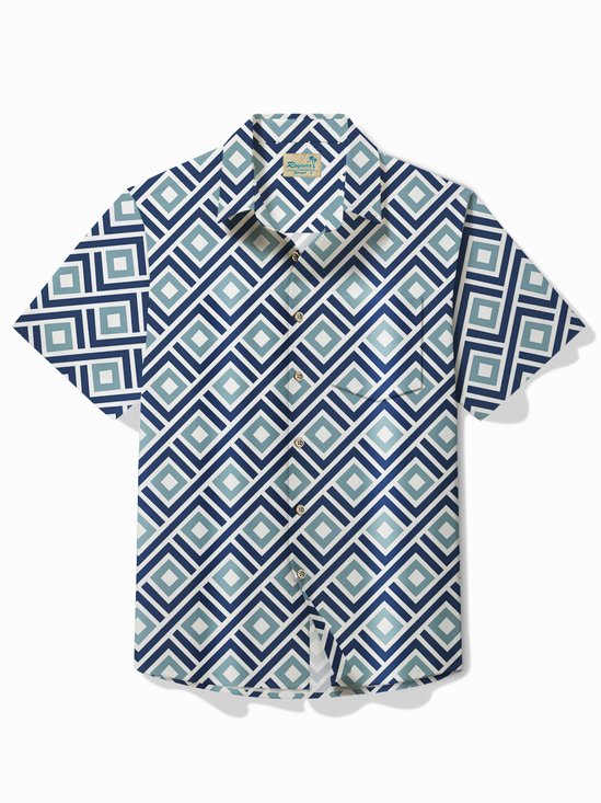 Royaura® Basics Men's Plaid Print Button Pocket Short Sleeve Shirt