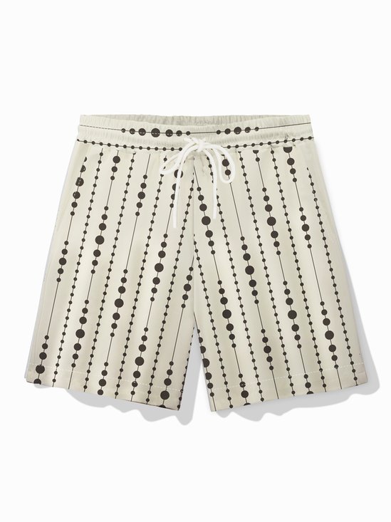 Royaura® Beach Resort Men's Basic Polka Dot Board Shorts Printed Drawstring Swim Shorts