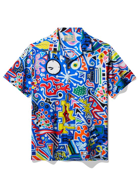 Royaura® x David Henry Lombardi As I Said Earlier Abstract Graffiti Art Vintage Hawaiian Shirt Oversize