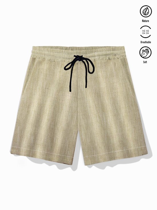 Royaura® Beach Vacation Apricot Men's Beach Shorts Quick Drying Stretch Casual Shorts