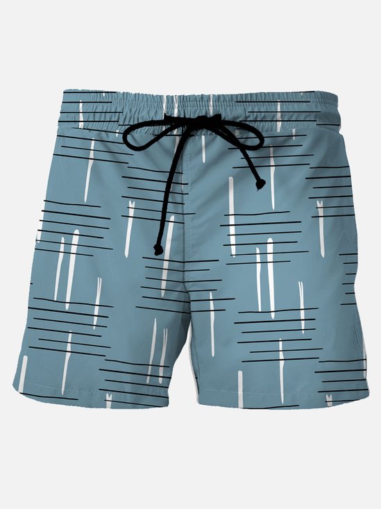 Royaura® Retro Geometric Printed Men's Board Shorts