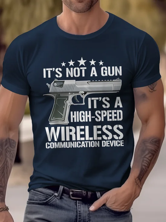 Royaura® Basic Men's Pistol Print T-Shirt