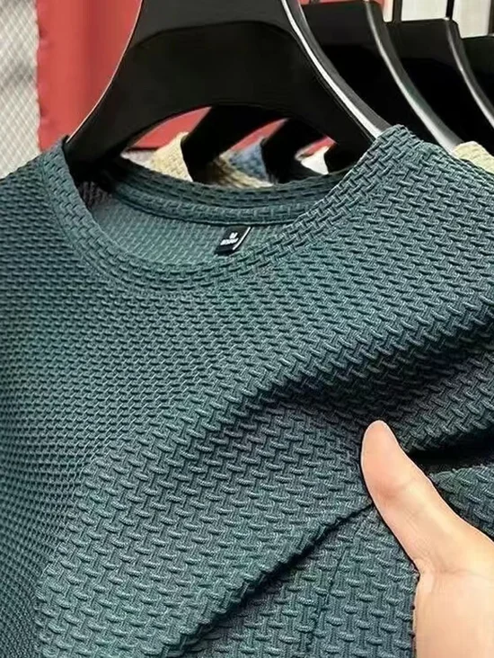 Royaura® Hawaii Quick-drying High-elastic Tight Men's Round Neck 3D Textured T-shirt Big & Tall